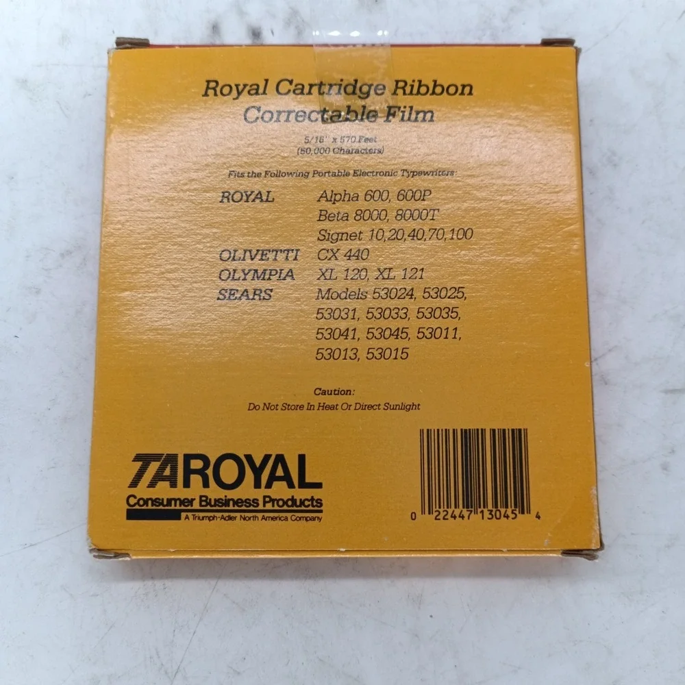 Vintage 1 Ct ROYAL Black CORRECTABLE Typewriter Ribbon r1
